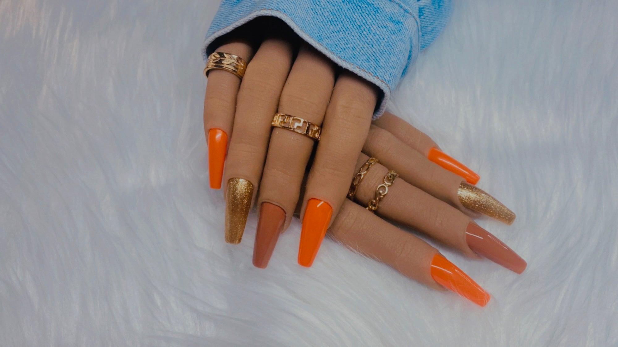 2024 Outta Line orange press on nail set